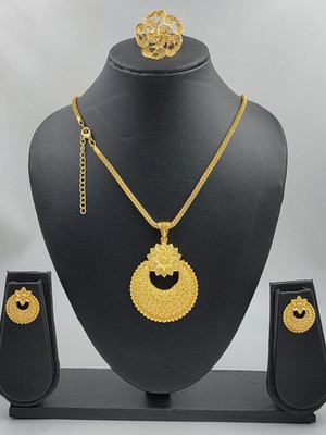 MADHURAM FASHION Gold-plated Brass Pendant Set