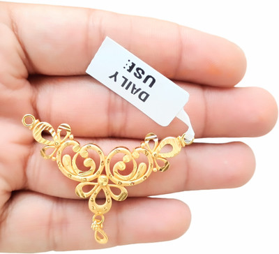 SAPNAPALACE GOLD DESIGNER MICRO JEWELLERY MANAGLSUTRA PENDANT Gold-plated Brass Pendant