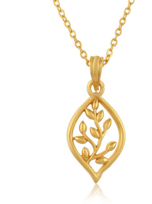 PYR JEWELS gold chain for girls eith locket Gold-plated Cubic Zirconia Alloy Pendant Set