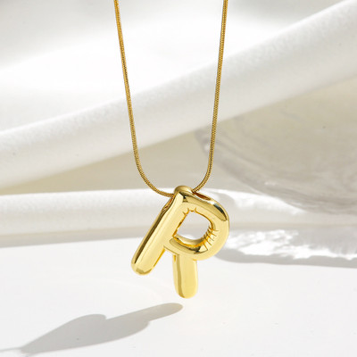 Divastri Alphabet R pendant for women anti tarnish necklace chain locket korean initial Gold-plated Cubic Zirconia, Zircon, Crystal, Diamond Alloy, Metal, Stainless Steel, Brass, Stone Pendant