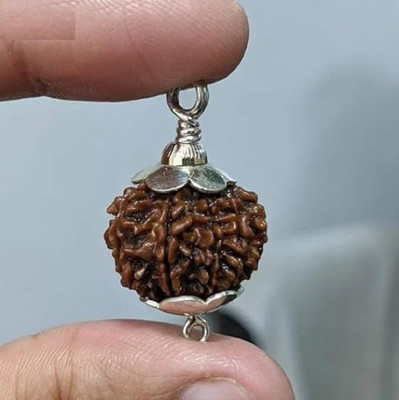 JangraBro Brown 8 Mukhi Nepali Rudraksha Eight Face Mantra Siddha Rudraksh Wood Pendant