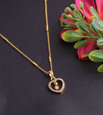 CHOPDA BUSSINESS HUB Gold-plated Diamond Alloy Locket Set