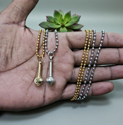 Basukiya Hanuman Gada Locket Gold And Silver (Pack Of 2) Alloy Pendant