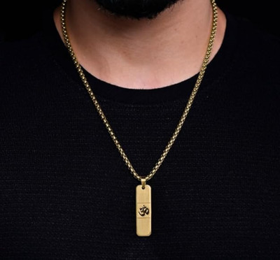 Agarwalproduct 1 Micron Gold Plated om Pendant With Dotted Pattern For Men and Women Gold-plated Brass Pendant