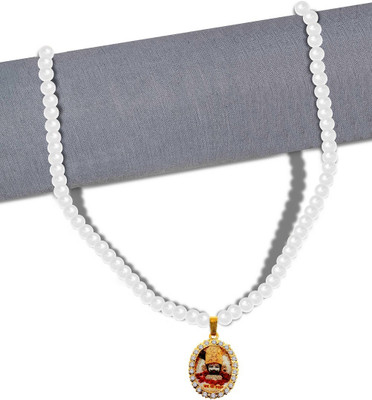Uniqon JAR481-04 Jai Shree Baba Khatu Shyam/Barbarika Ji Pendant Locket Moti/Beads Mala Stainless Steel Pendant Set