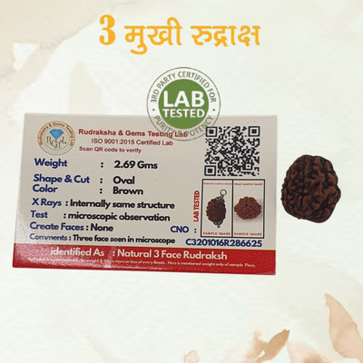 AllenDazzy 3 Mukhi Rudraksha (three Face) Rudraksha Copper Pendant Beads Wood Pendant Set