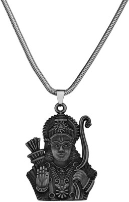M Men Style Hindu Lord Shree Ram Venkateswara Pendant Necklace Rhodium Zinc, Metal Pendant