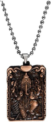 AFH Lord Vignaharta Ganesh pendent with Stainless Steel Chain for men, women Rhodium Metal Pendant