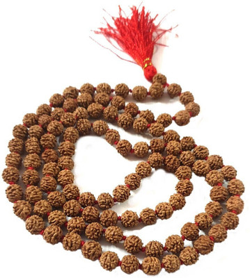 Divine rudras Unique & Effective 5 Mukhi Rudraksha Jap Mala 108 + 1 Beads for Men & Women Wood
