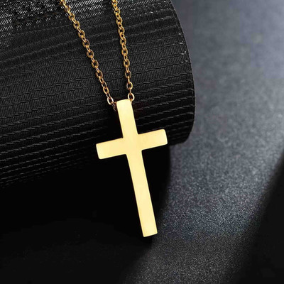 Shiv Jagdamba Cross Necklace for Men Vintage Twisted Religious Cross Pendant With Chain Stainless Steel Pendant