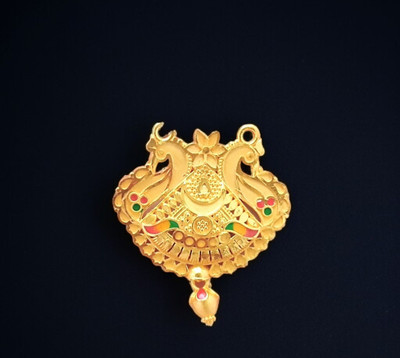 SAPNAPALACE HALF MOON WITH MANGO SHAPED MANGALSUTRA PENDANT Gold-plated Brass Pendant