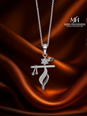 Miss Highness 925 Silver Shri Krishna Flute Pendant – Luxury, Religious, Spiritual Gift, Rhodium Cubic Zirconia Sterling Silver Pendant