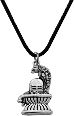 Malas Collection Lord Mahadev Shivling, Pind with Nag Shiv Bholenath Chain Pendant Set ShreePn177 Silver Stainless Steel Pendant Set