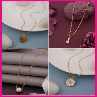 ELCETRATD JEWELLERY Gold-plated Alloy Pendant Set