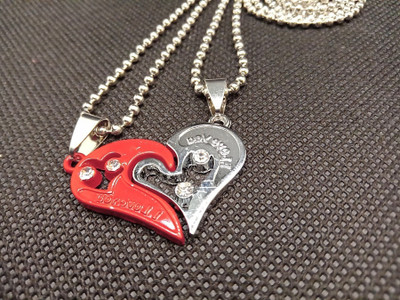 m a enterprises F 481_new_JSE-red hrt pendent_531 Stone Pendant Set