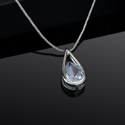 Estele Estele Contemporary Crystal Rhodium Alloy Pendant for Women / Girls Rhodium Crystal Alloy Pendant