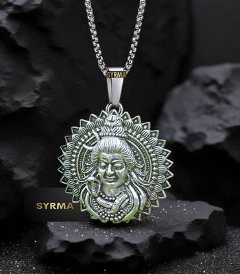 syrma Shiv Pendant for Men and Women, Shiv/Bholenath Locket for Boy and Girl Silver Stainless Steel Locket