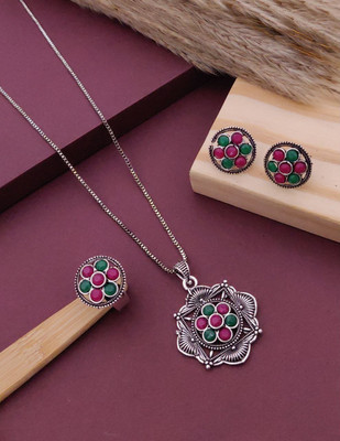 SHIVAY FASHION HUB Alloy Gold-plated Silver Jewellery Set(Pack of 1)