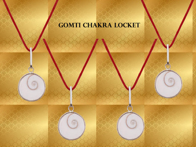 RRSKT Gomti Chakra Pendant For Good Luck Pack Of 4 Alloy