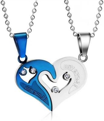 m a enterprises F 774_RR JSE-blue pendant_71 Silver Stone Pendant Set