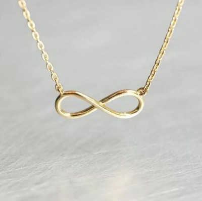 pompeo Charming Gold Plated Infinite/Infinity Pendant Necklace for Women and Girls Gold-plated, Platinum Cubic Zirconia Stainless Steel, Brass Pendant