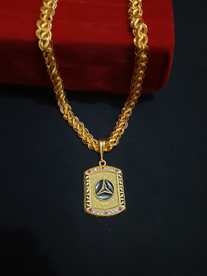 Vitthalesh BLACK ROUND & koyali chain Gold-plated Diamond, Cubic Zirconia Alloy Pendant Set