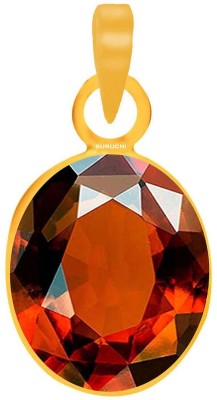 Suruchi Gems & Jewels Hessonite (Gomed) 7.25 Ratti or 6.5 Ct Gemstone For Men and Women Five Metal Gold-plated Alloy Pendant