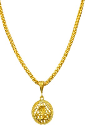 JIYANSHI ENTERPRISE Snake Jali Round & Jaypuri Chain Gold-plated Diamond Alloy Pendant Set