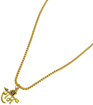 JangraBro Latest Trending Ram Ji Locket with Gold Plated Chain for Men Gold-plated Brass, Alloy Pendant