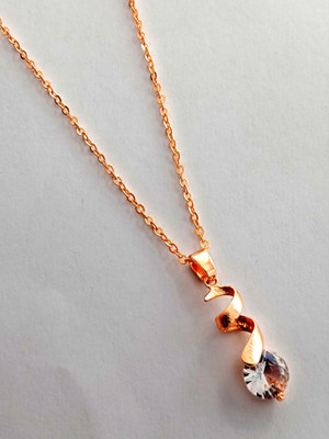 Nawab Collection Latest Designer Attractive Necklace Gold-plated Cubic Zirconia Alloy Pendant Set
