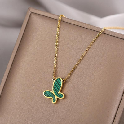 MYKI Green Pendant For Women & Girls Gold-plated Stainless Steel Pendant