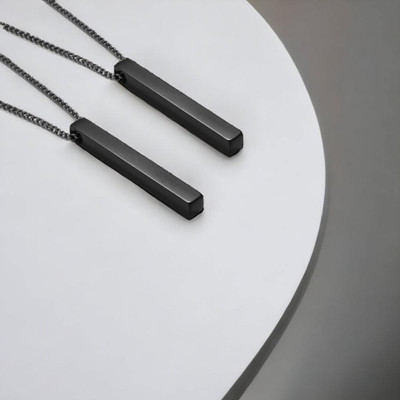 m a enterprises F 43_JS blakk bar 2 Rhodium Stone Pendant Set