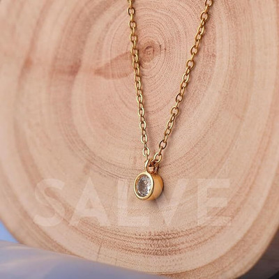 salve Silver-Toned Stone Locket for Girls Pendant Necklace for Women Gold-plated Stainless Steel Pendant