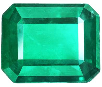 Sidharth Gems 7.25 Ratti 6.00 Crt Zambian Emerald/Panna Gemstone with Lab Certified Card Stone Emerald Ring