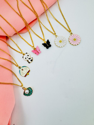 Didharia Traders Pendant For Girls And Women For Daily Wear Gold-plated Brass Pendant Set