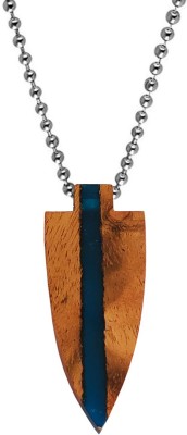 M Men Style Rhodium Wood, Acrylic Pendant