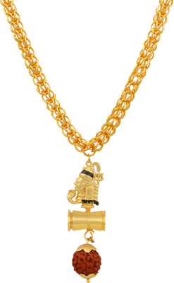 Charms Shiva Inspired Panch Mukhi Rudraksh With Chain Gold-plated Alloy Locket Set