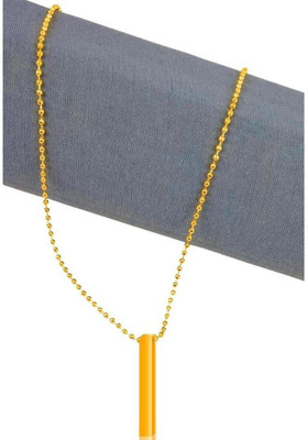 house of common Golden Unisex Metal 3D Vertical Bar Cuboid Stick Custom Name Locket Pendant Gold-plated Stainless Steel Pendant Set