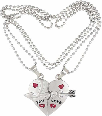 house of common broken heart silver stainless steel pendant for couple gift Silver Stainless Steel Locket