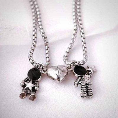 Animated F 304_JSE-ROBOT-PENDANT Silver Stone Pendant Set