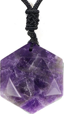 CRYSTU Natural Amethyst Reiki Healing Crystal Stone Locket/Pendant For Men & Women Amethyst Crystal Locket