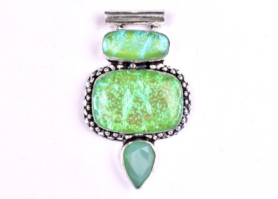 AAR Jewels Handmade Pendant Necklace Silver Crystal Metal Locket