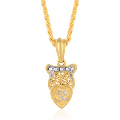 MissMister Brass Double colour Goldplated OM on Heartshape Fashion Pendant Gold-plated Cubic Zirconia Brass Pendant