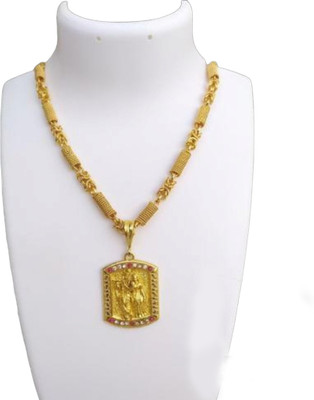 Pihoo Enterprise Radhe Krishna SQUARE & GATH SPING (SCG) Gold-plated Diamond Alloy Pendant Set