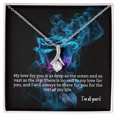 SEOLFOR Unique Gift for My Love - Solitaire Necklace Cubic Zirconia Sterling Silver Pendant