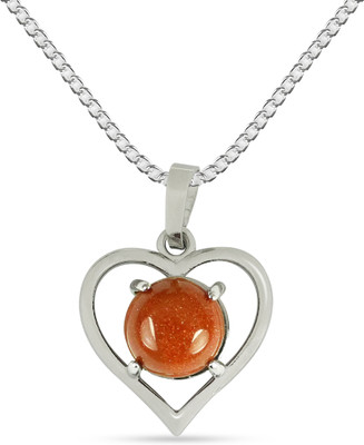 REIKI CRYSTAL PRODUCTS Natural Goldstone Brown Crystal Stone Heart Pendant/Locket Chain For Unisex Crystal Pendant