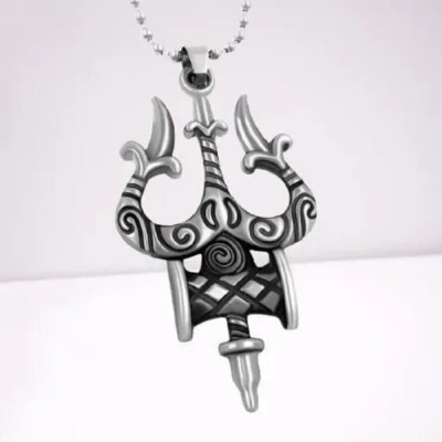 pompeo Deary Mahakal Trishul Silver Alloy Pendant