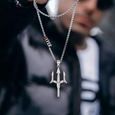 Syfer Trident Pendant/Locket for Men and Women, Trident Pendant, Unisex Pendant Silver Stainless Steel Locket