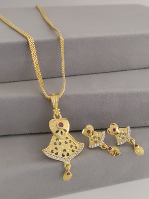 TKRB SALES Brass Gold-plated Gold Jewellery Set(Pack of 1)