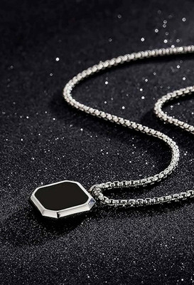Vedansh Stylish Silver Plated Black Onyx Pendants Sterling Silver Onyx Alloy Pendant